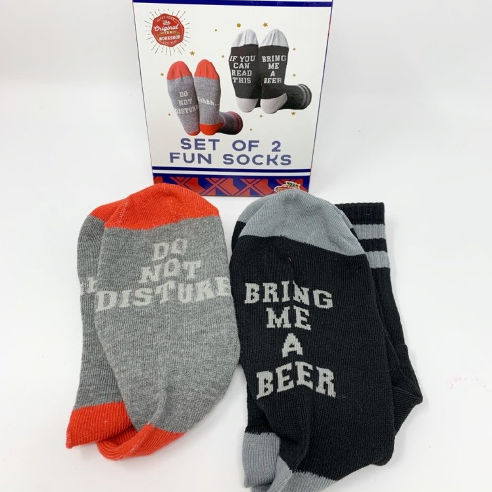 2 pr Socks Unisex Mens Fun Socks Gag Gift NEW